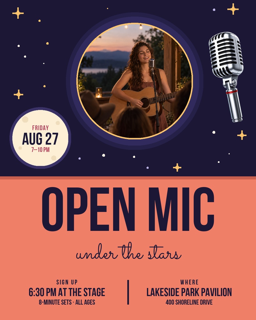 Preview for Open Mic Under The Stars Portrait Post Template