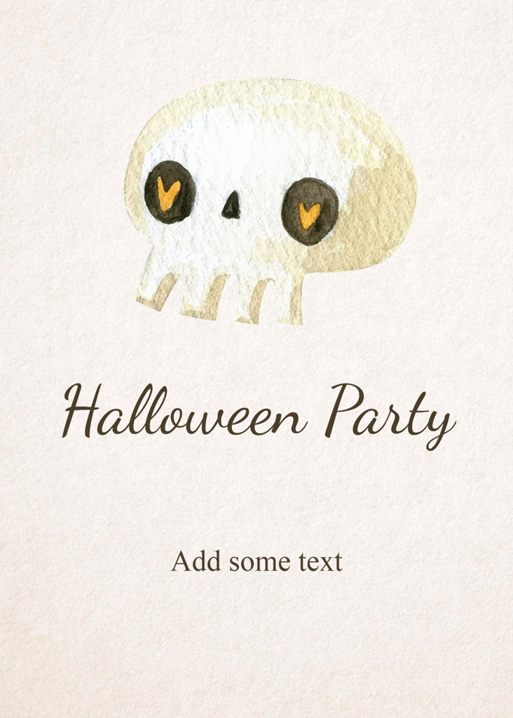 Halloween party invitation with a skull design