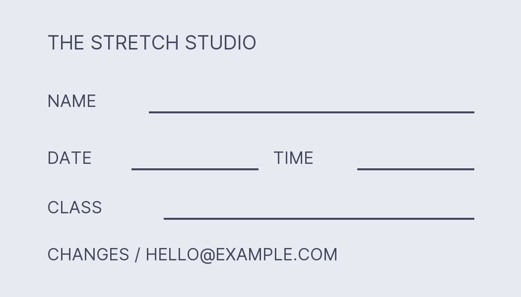 Preview for The Stretch Studio Appointment Card Template