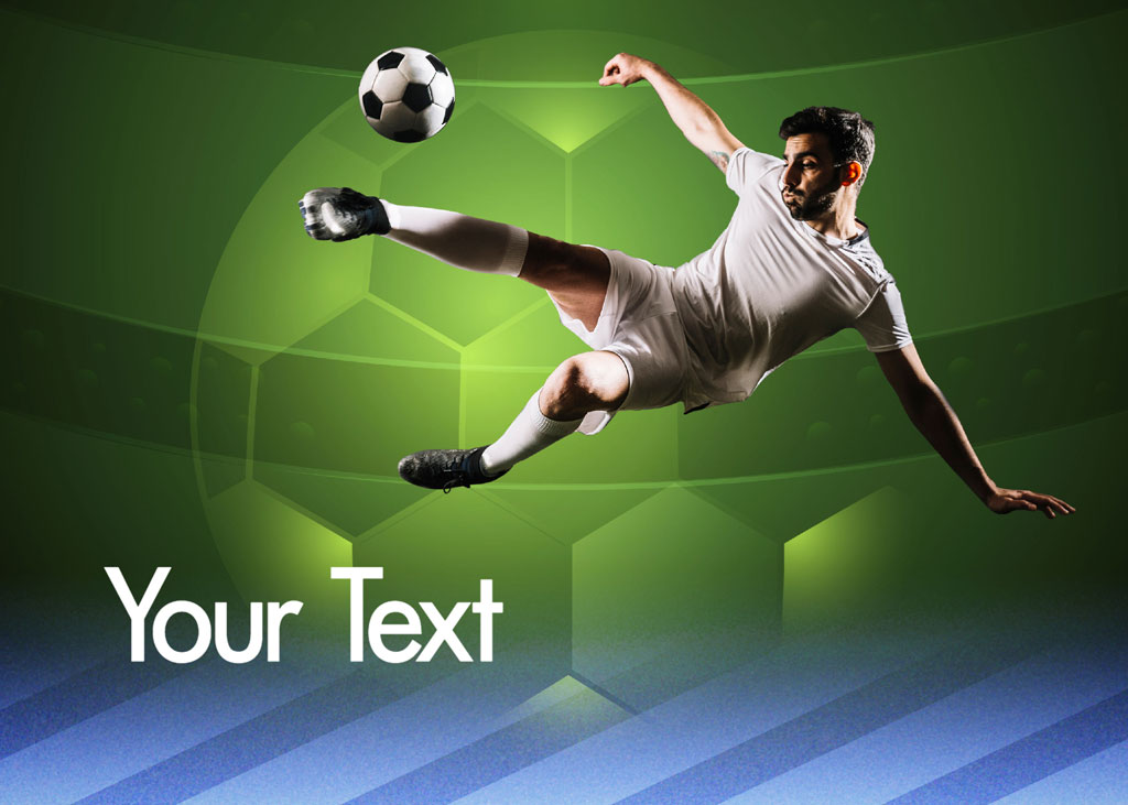 Soccer player kicking a ball