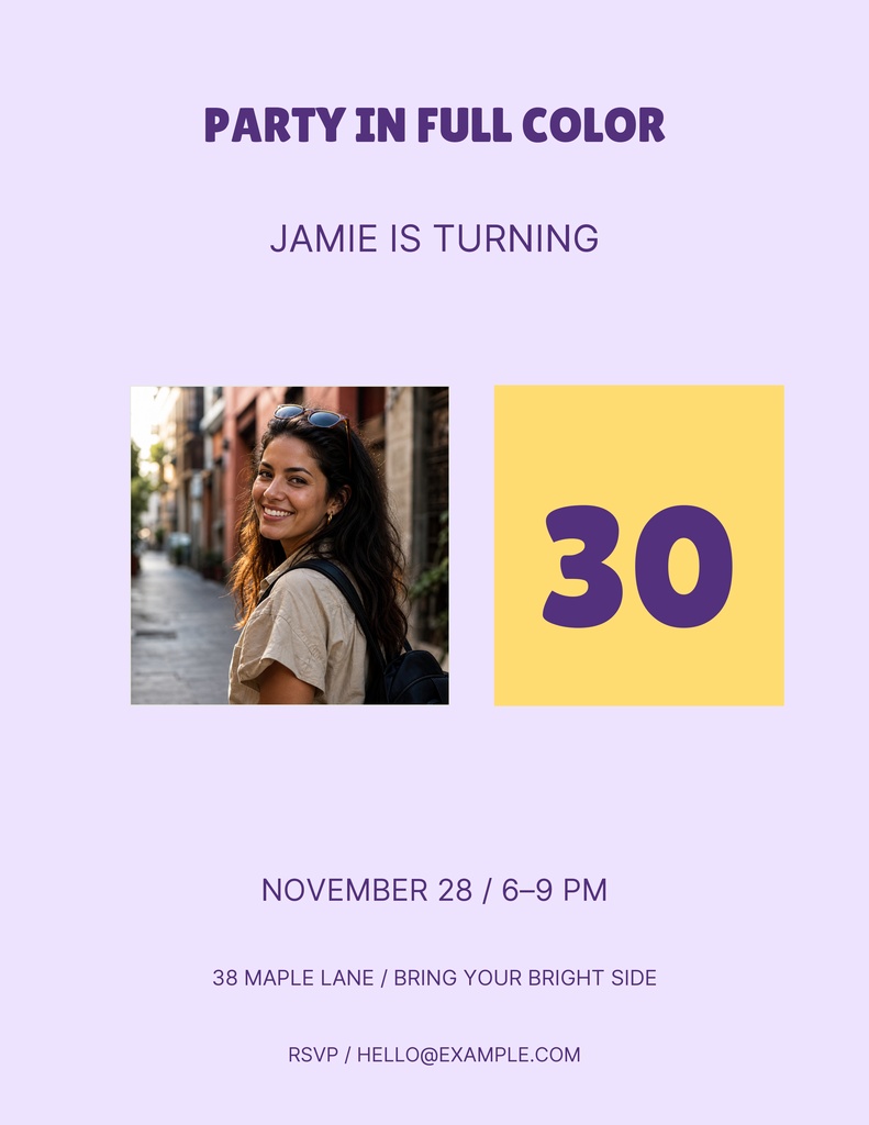 Preview for Party In Full Color Letter Flyer Template