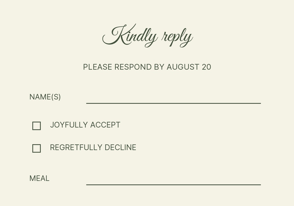Preview for Under The Olive Trees Rsvp Card Template