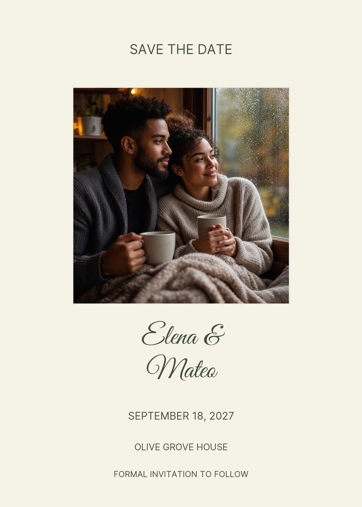 Preview for Under The Olive Trees Save The Date Template