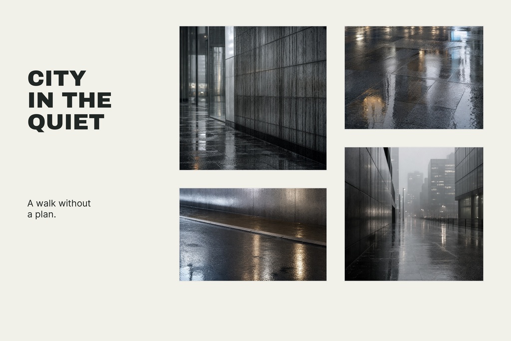 Preview for City In The Quiet Landscape Collage Template
