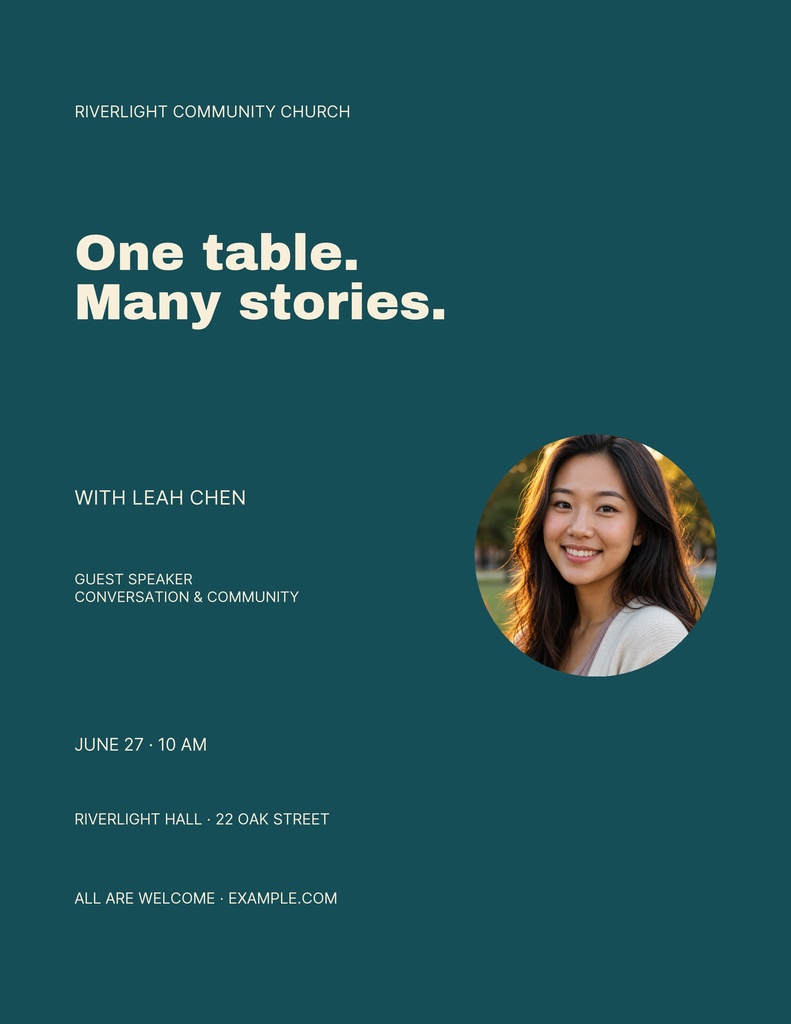 Preview for One Table, Many Stories Letter Flyer Template