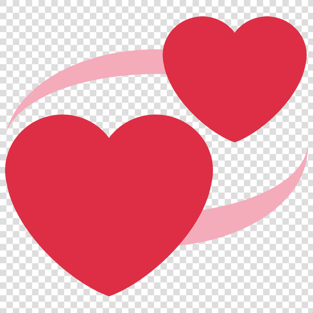 Two red hearts on a white background