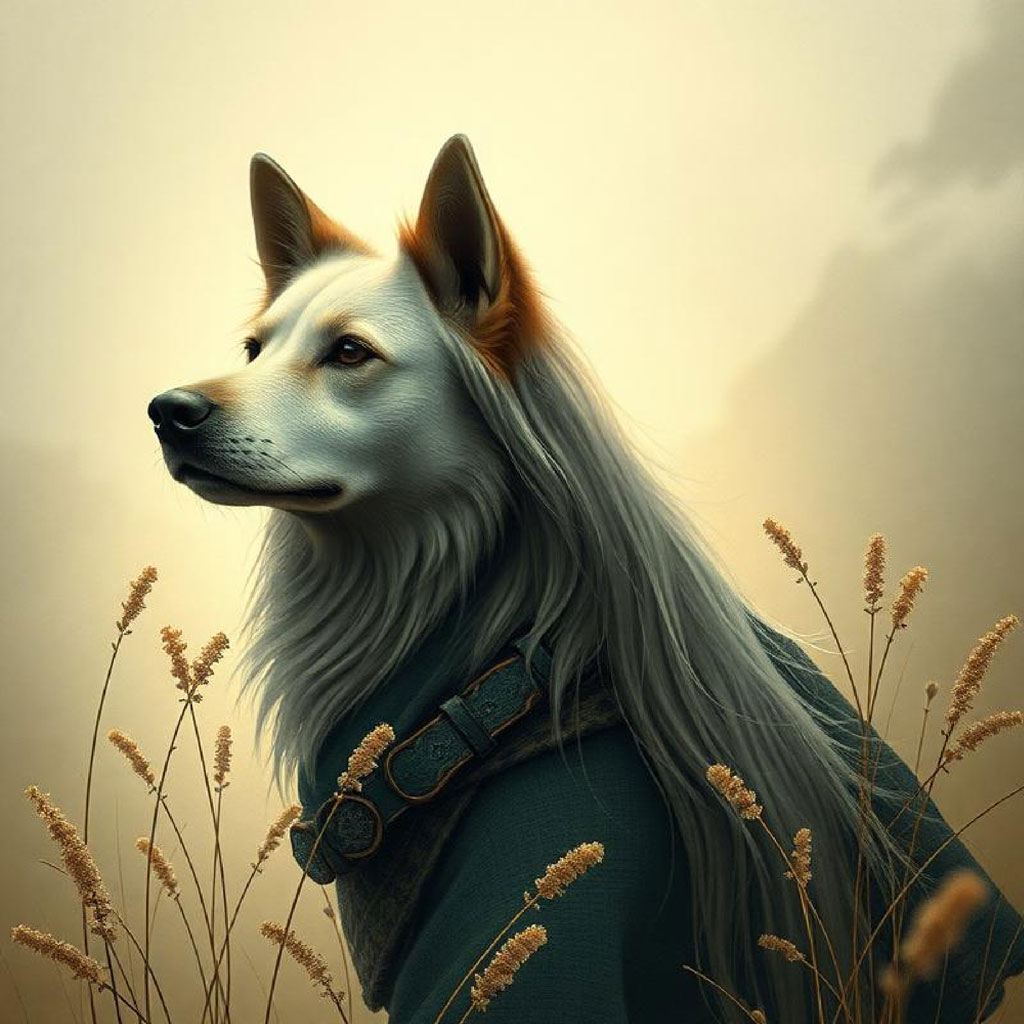 A woman in a floral crown holding a butterfly amidst floating flowers