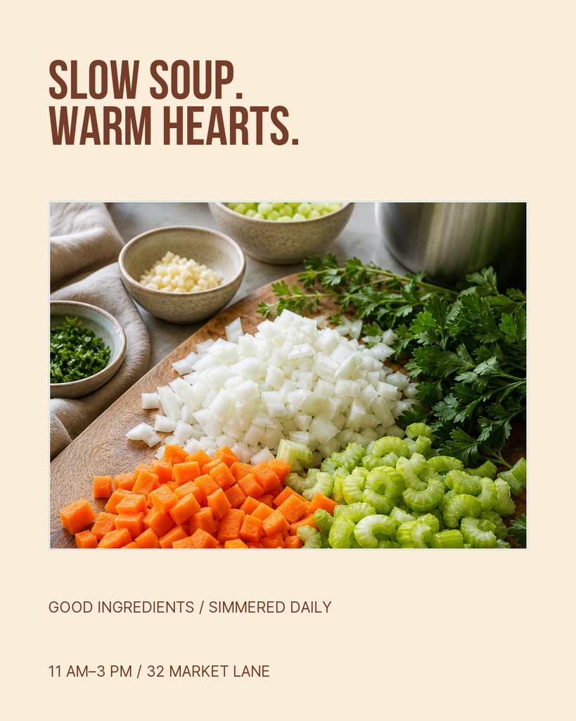 Preview for The Little Soup Bar Portrait Post Template