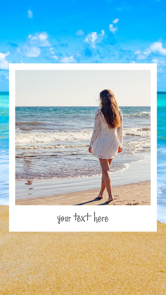 Woman in white dress walking on the beach