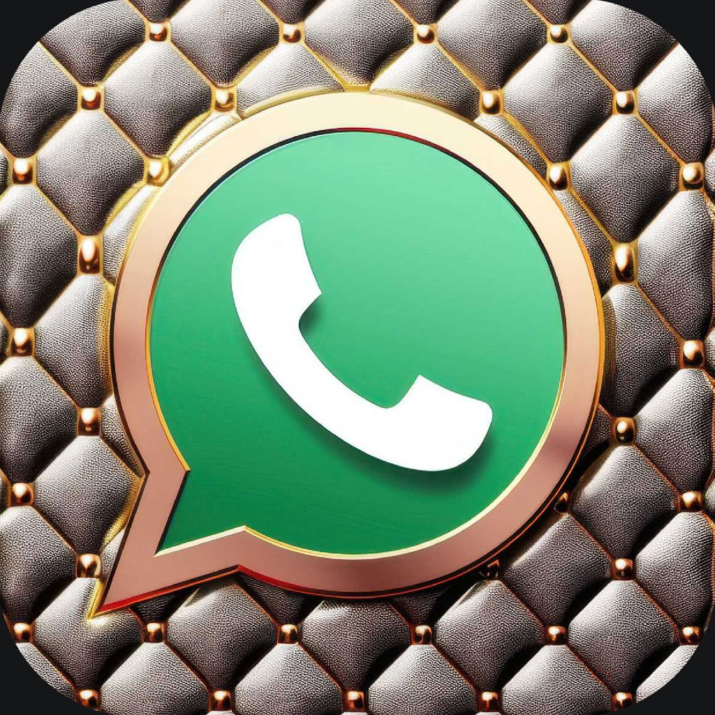 Luxury WhatsApp icon with gold trim
