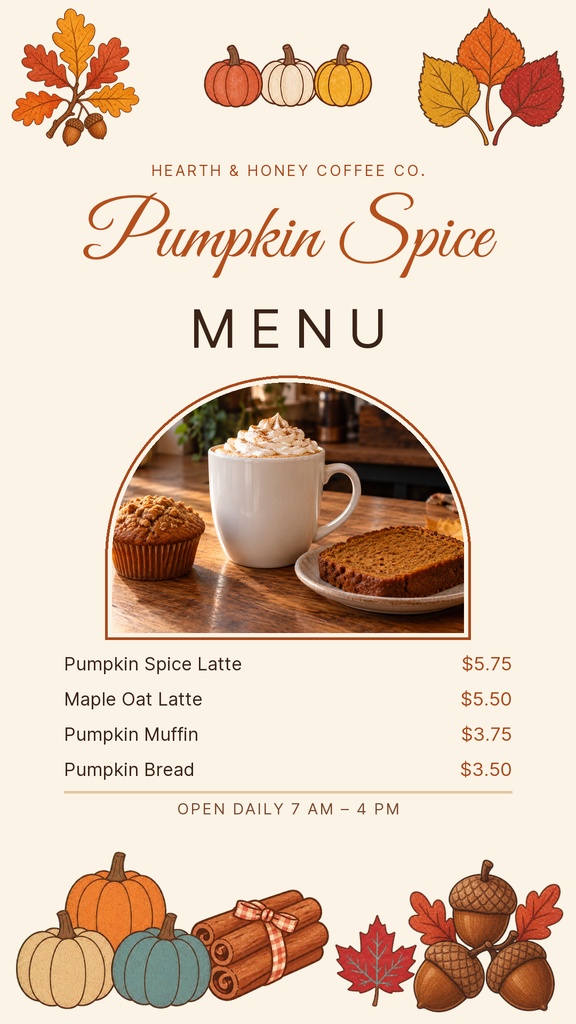 Preview for The Pumpkin Spice Menu Story Opener Template