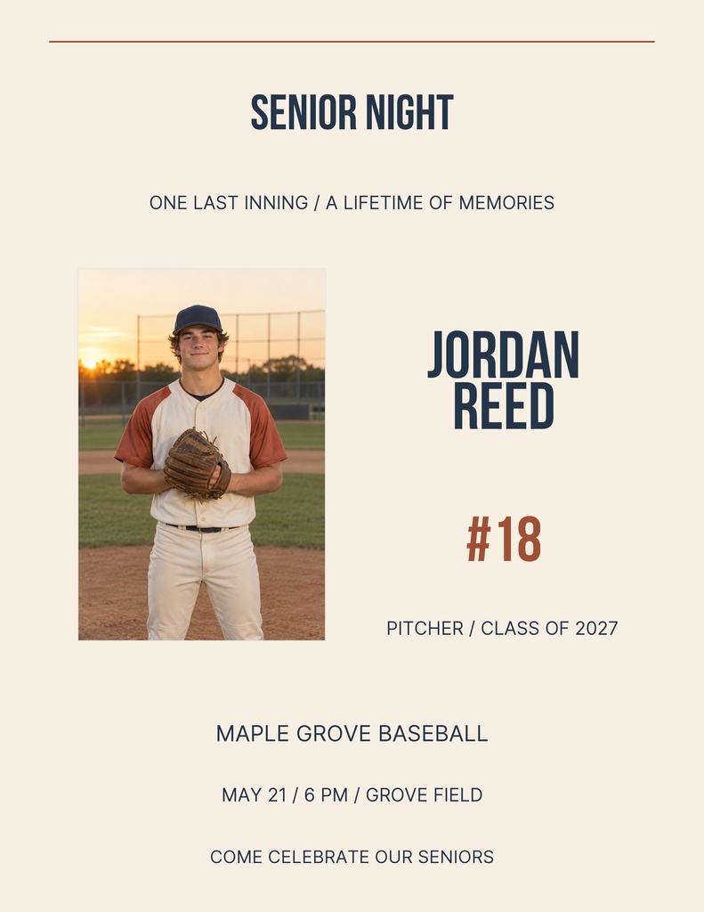 Preview for One Last Inning Senior Night Letter Flyer Template