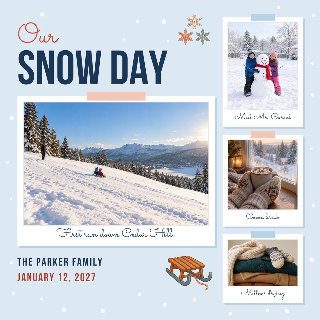 Preview for Our Snow Day Square Collage Template