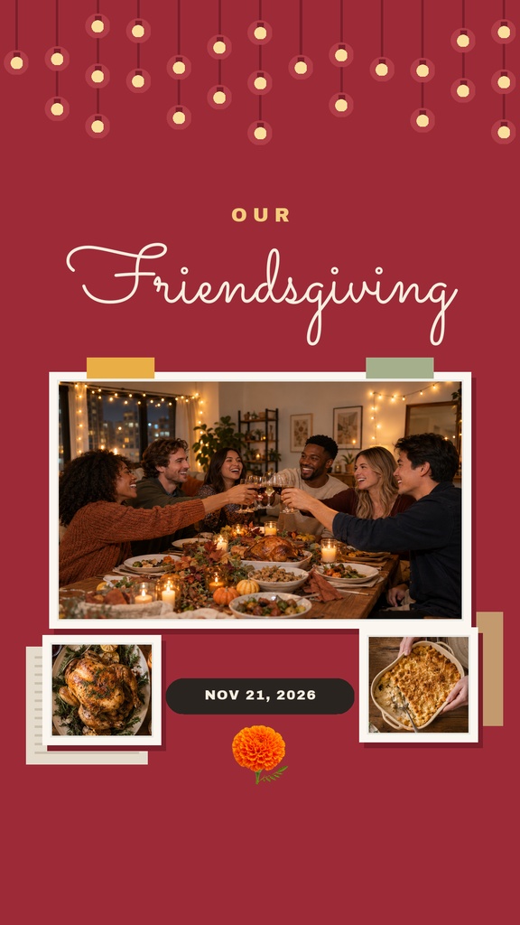 Preview for Our Friendsgiving Static Reel Cover Template