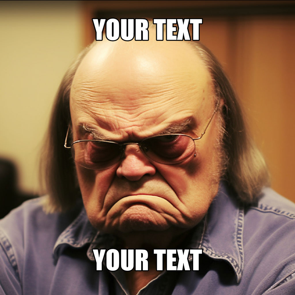 Danny DeVito meme template with YOUR TEXT