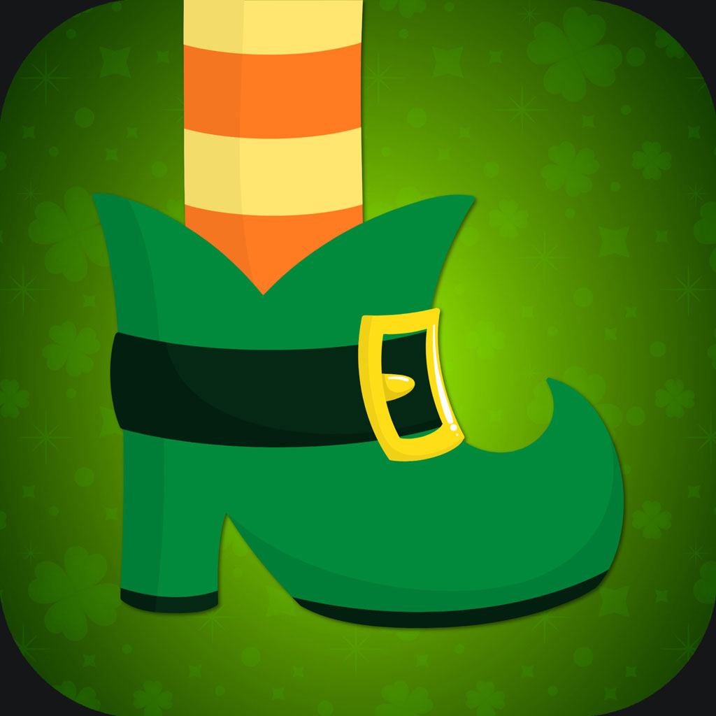 Leprechaun's green boot with a gold buckle