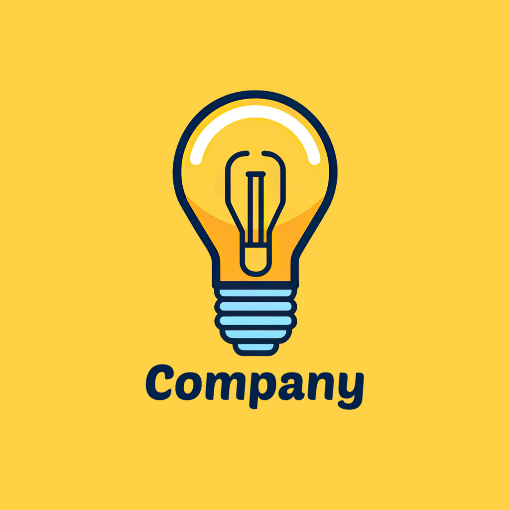 Company logo with a lightbulb