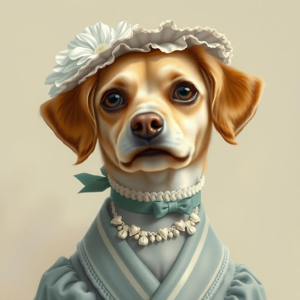 A woman in a vintage dress with a rose in her hair