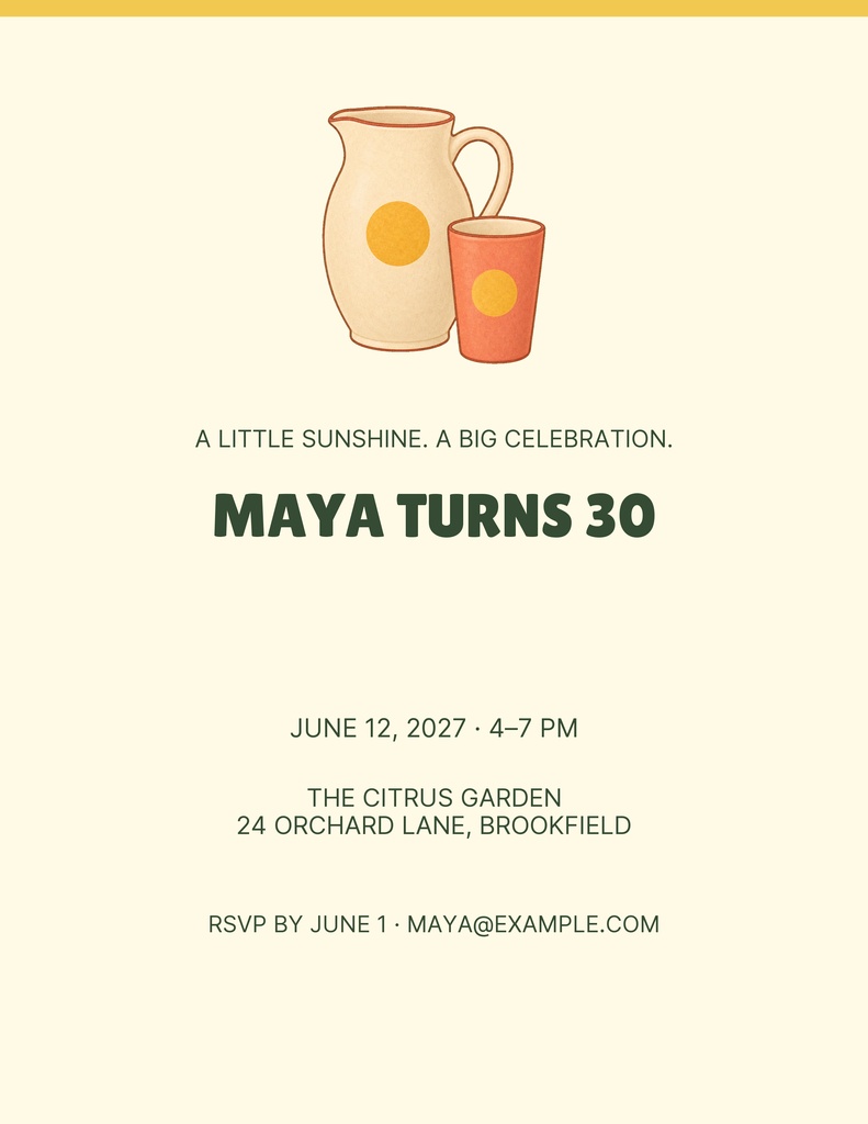 Preview for Citrus Social Birthday Letter Flyer Template