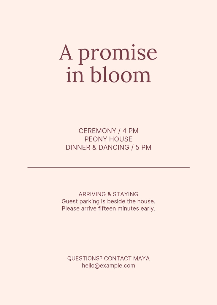 Preview for A Promise In Bloom Details Card Template