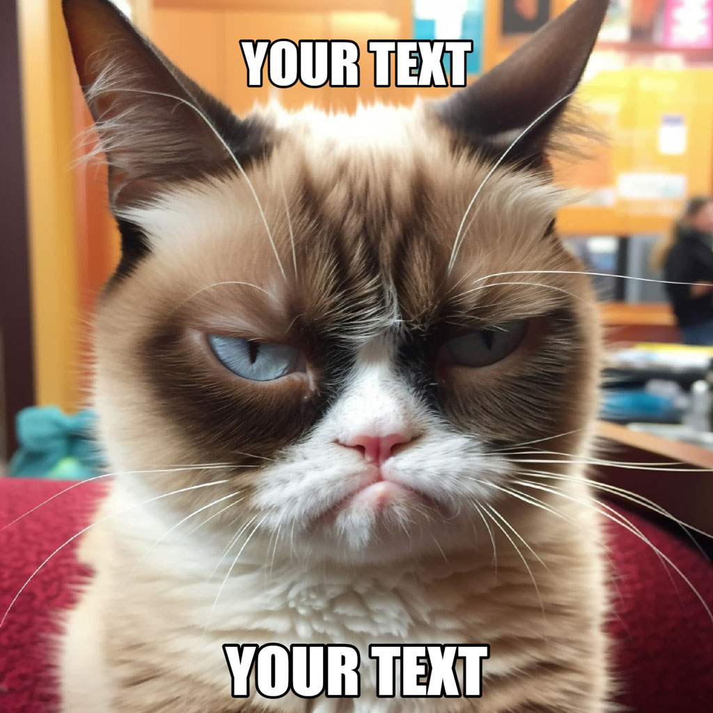 Grumpy Cat with YOUR TEXT overlay