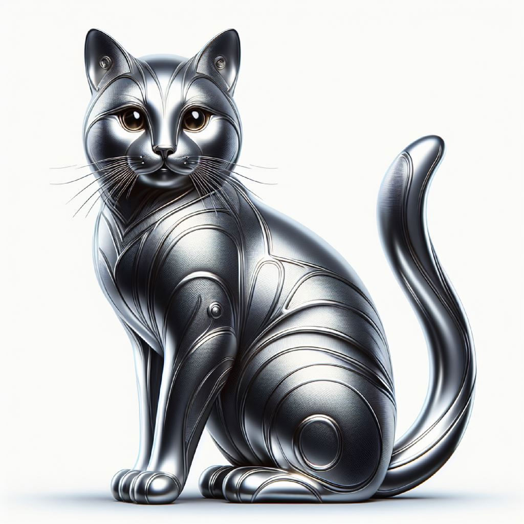 Golden cat figurine with yellow eyes