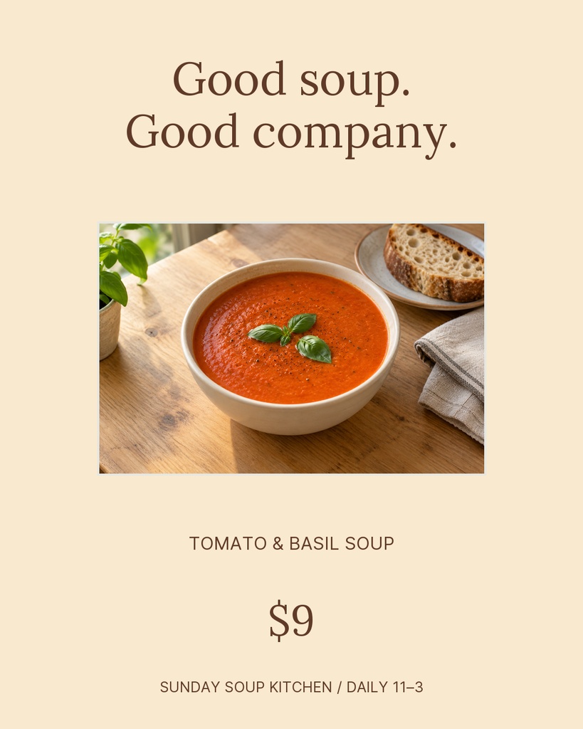 Preview for Sunday Soup Kitchen Portrait Post Template
