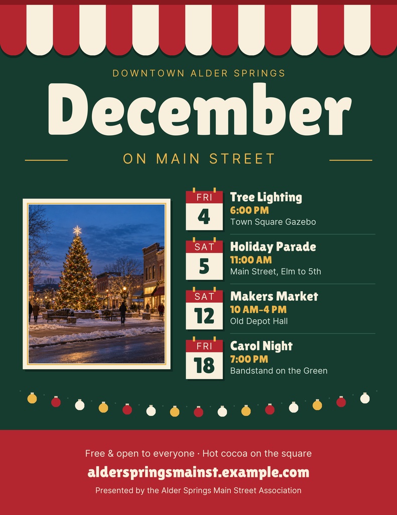 Postman Letter Features December on Main Street Letter Flyer Template - Design Templates
