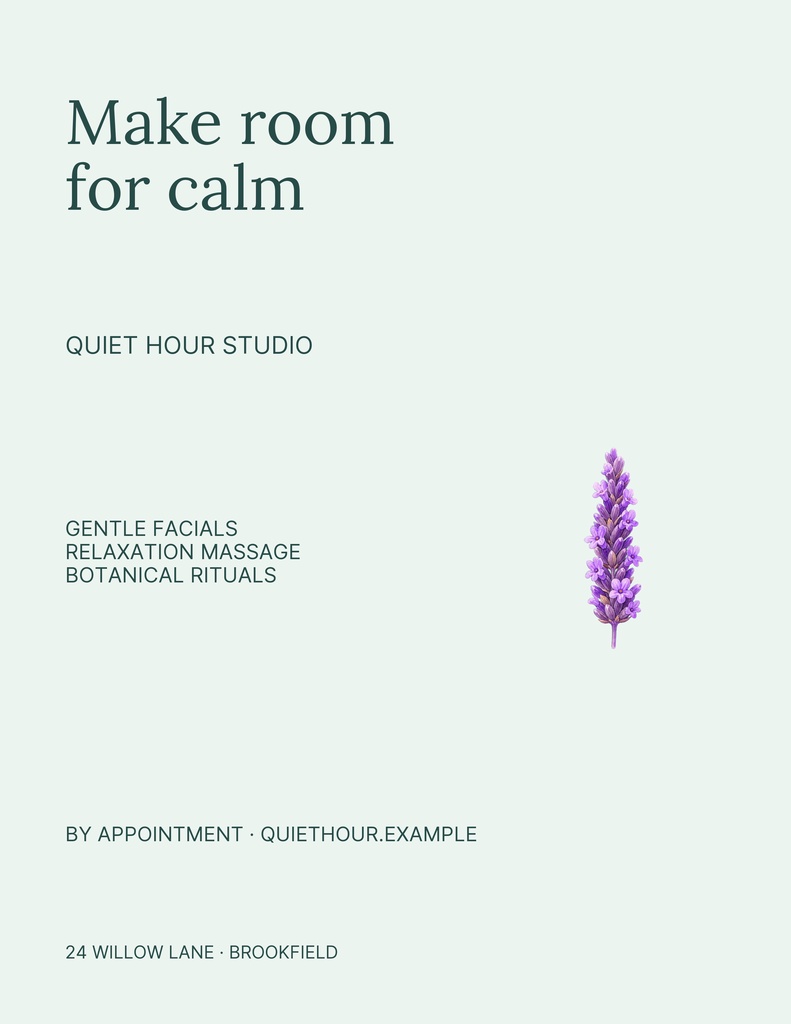 Preview for Quiet Hour Studio Letter Flyer Template