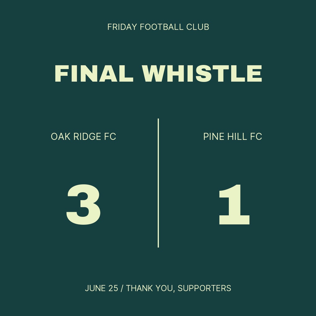 Preview for Friday Football Club Score Post Template