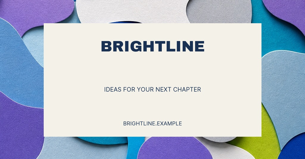 Abstract paper circles in blue, purple, green, and white behind a cream title card.