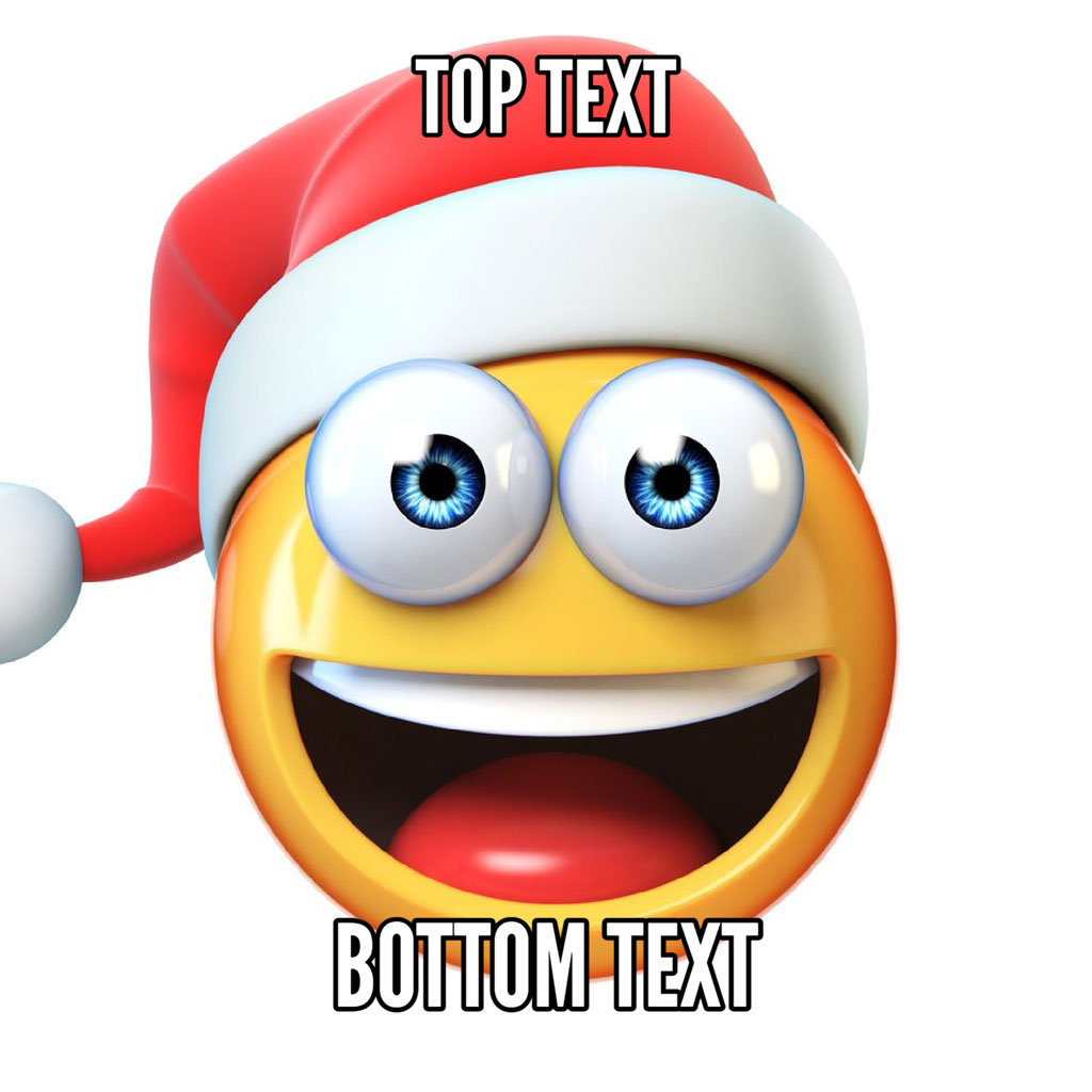 Laughing emoji with Santa hat