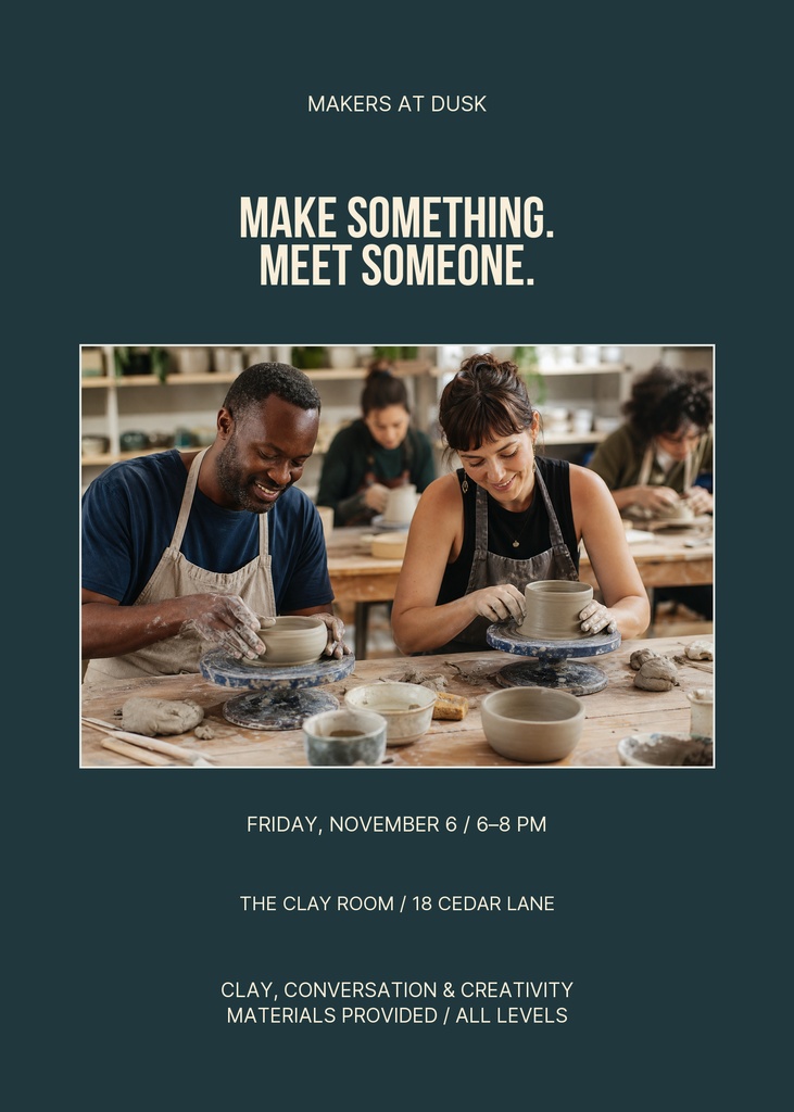Preview for Makers At Dusk 5 × 7 Invitation Template