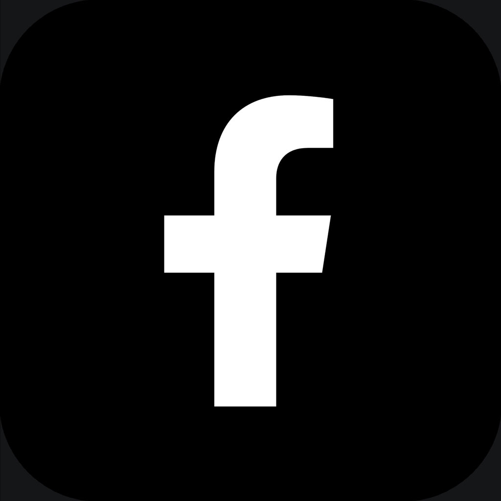 Facebook logo on a black background
