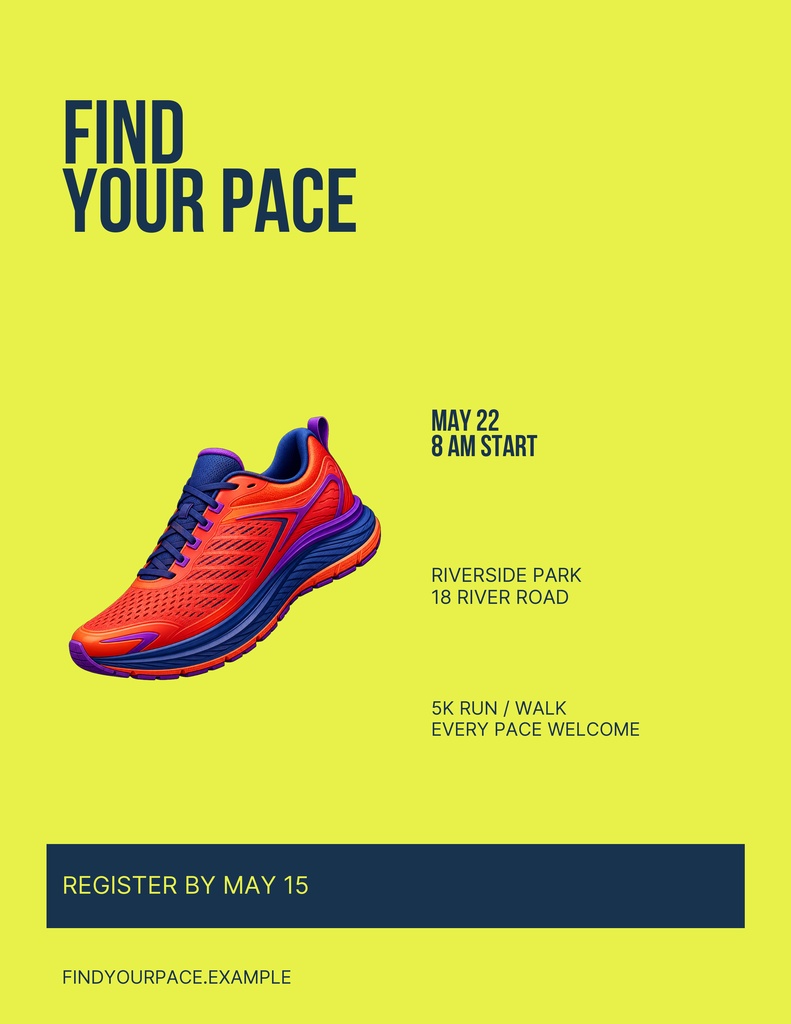 Preview for Find Your Pace Letter Flyer Template
