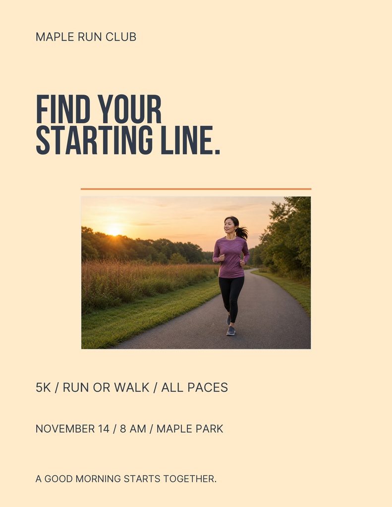 Preview for On The Starting Line Letter Flyer Template