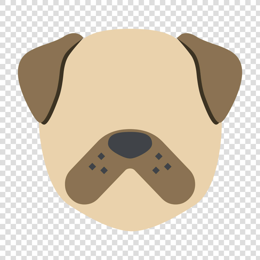 Illustration of a pug's face