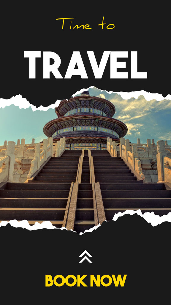 Temple with stairs leading to it