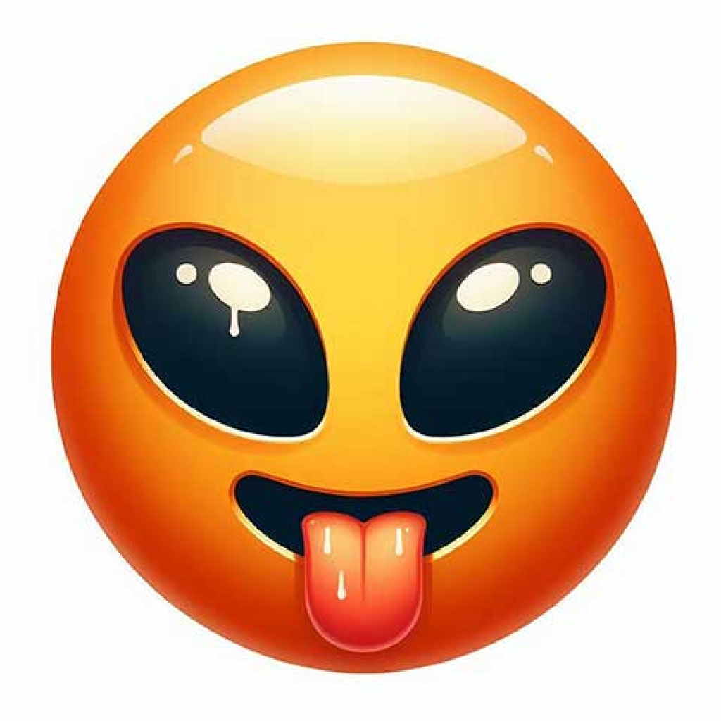 A small, green, smiling alien figurine with large black eyes.