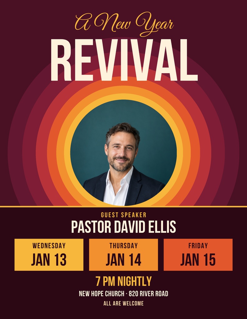 Preview for A New Year Revival Letter Flyer Template