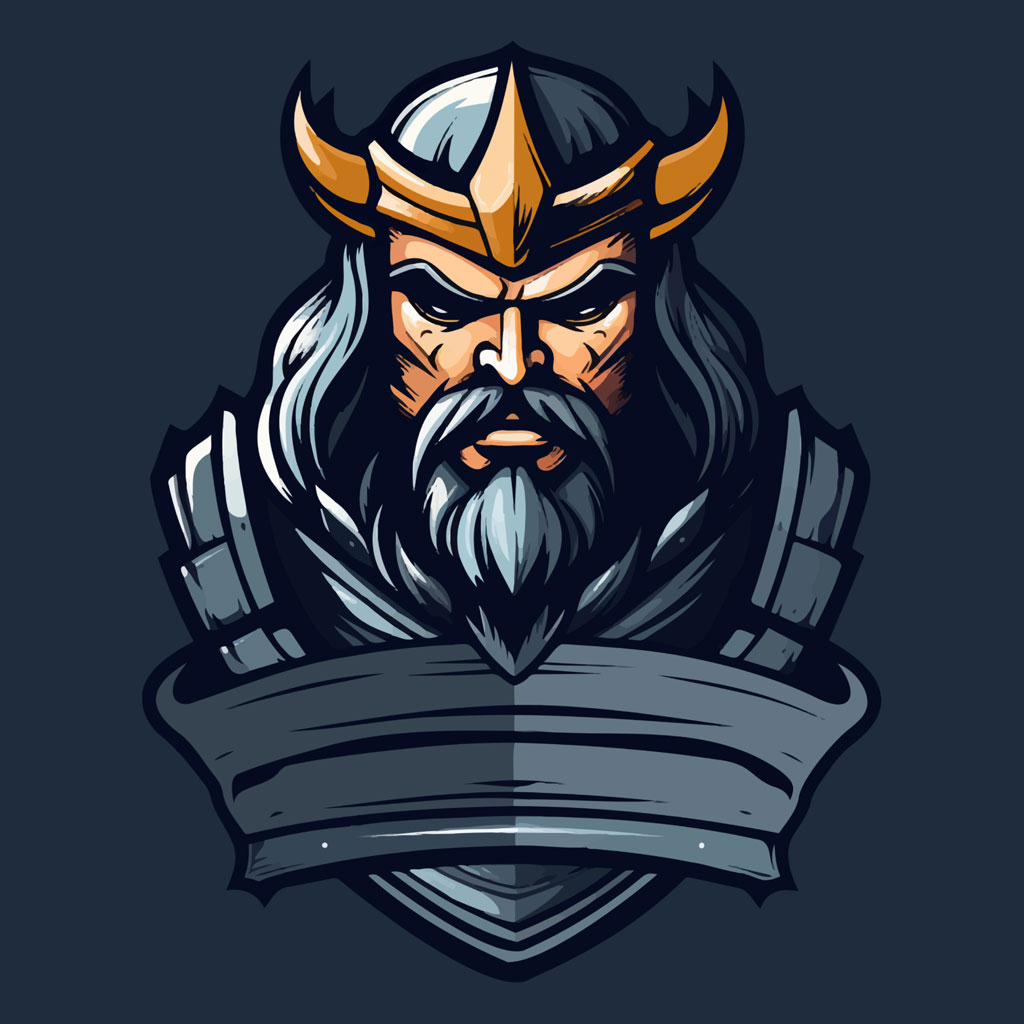 Viking warrior logo with 'YOUR TEAM' banner