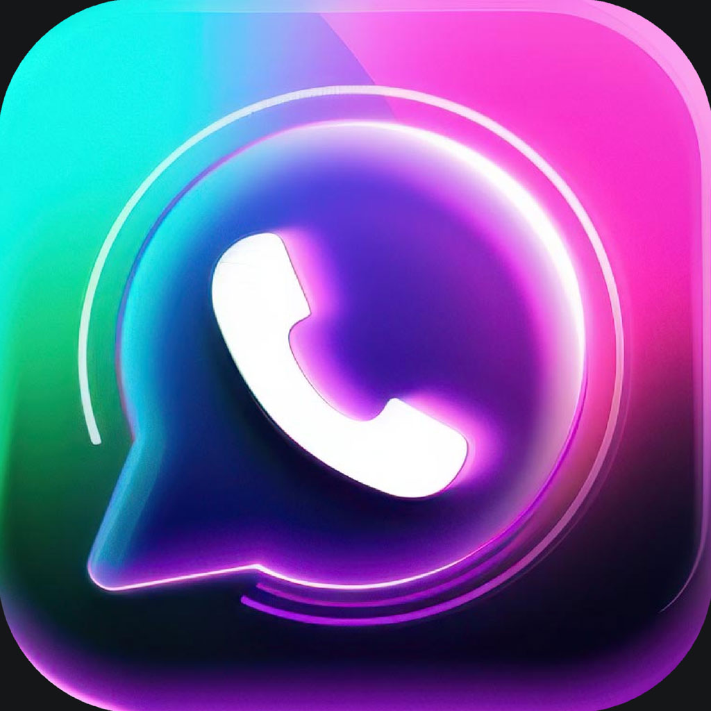 A stylized speech bubble icon with a white phone inside, set against a gradient background transitioning from green to pink.