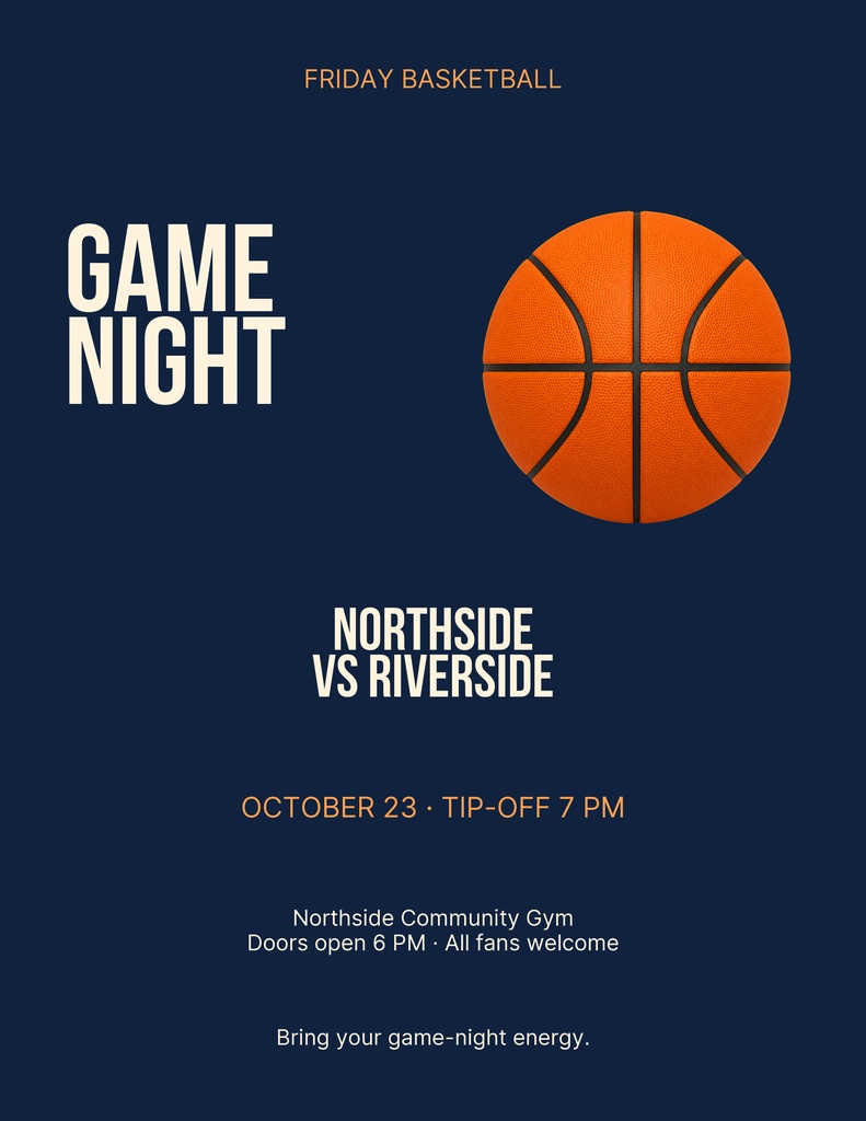 Preview for Courtside Nights Letter Flyer Template