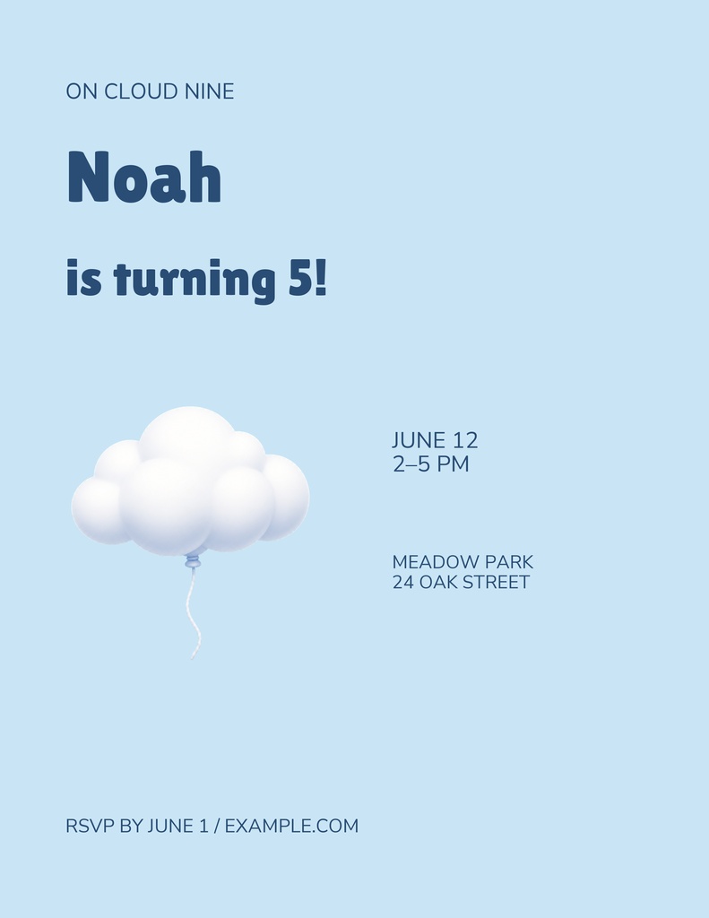 Preview for Cloud Nine Birthday Letter Flyer Template