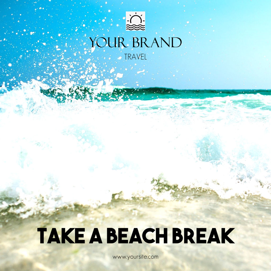 Waves crashing on a sandy beach