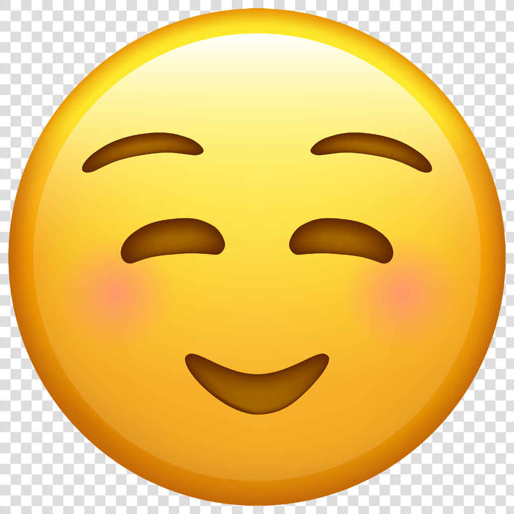 Yellow smiling face emoji with closed eyes