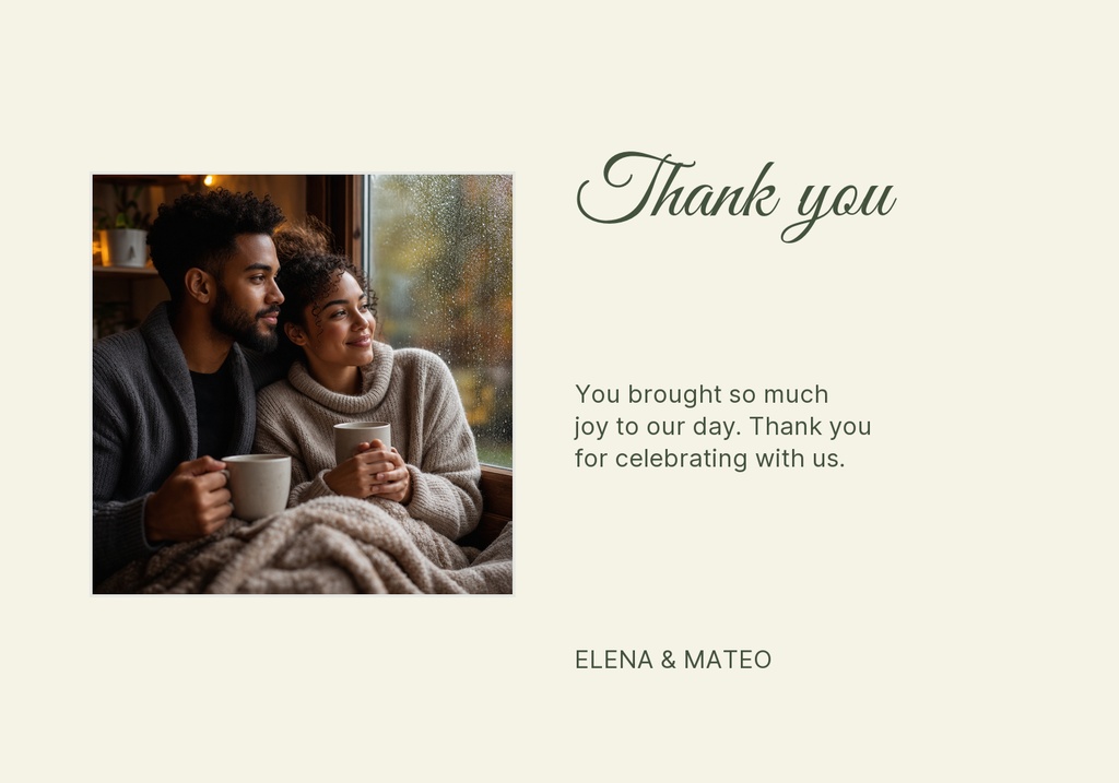 Preview for Under The Olive Trees Thank-you Card Template