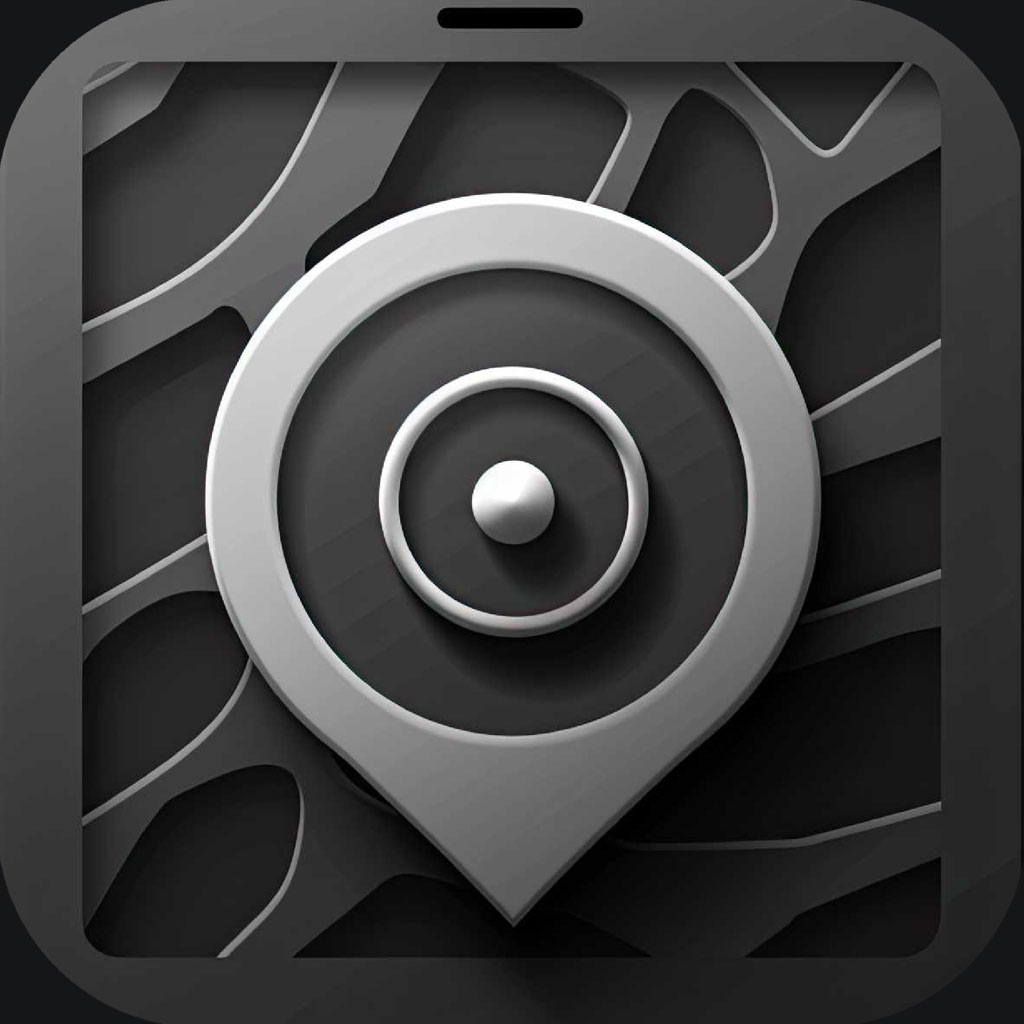 Modern app design template with a stylized location pin icon