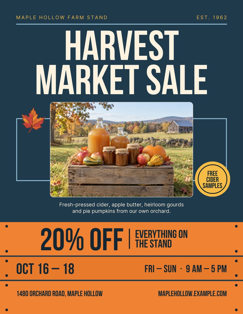 Preview for The Harvest Market Sale Letter Flyer Template