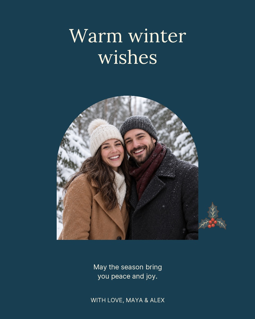 Preview for Blue Winter Wishes Portrait Post Template